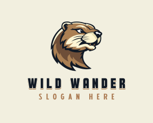 Otter Animal Wildlife logo design