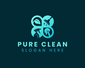 Housekeeping Sanitation Cleaning logo design