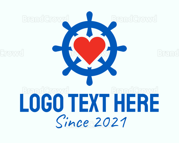 Ship Wheel Heart Logo