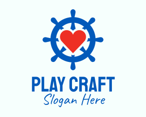 Ship Wheel Heart  Logo