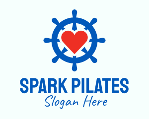 Ship Wheel Heart  Logo