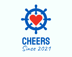Seafarer - Ship Wheel Heart logo design