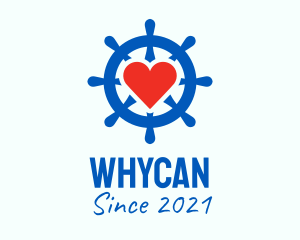 Galleon - Ship Wheel Heart logo design
