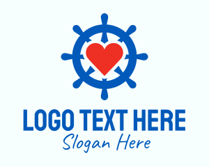 Ship Wheel Heart  Logo