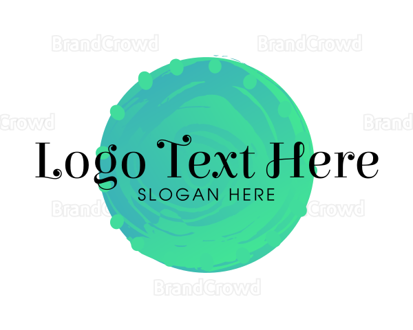 Aqua Watercolor Circle Logo