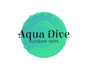 Aqua Watercolor Circle logo design