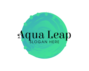 Aqua Watercolor Circle logo design