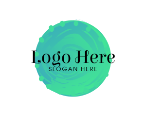 Studio - Aqua Watercolor Circle logo design