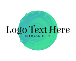 Aqua Watercolor Circle Logo