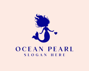 Mermaid Siren Heart logo design