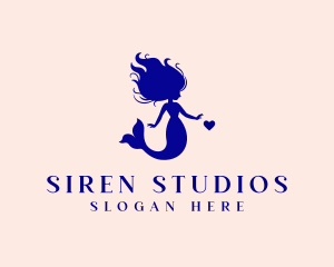 Siren - Mermaid Siren Heart logo design