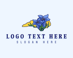 Map - North Carolina Flower logo design