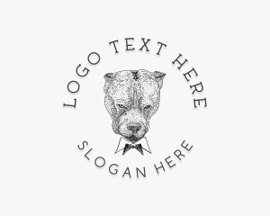 Vintage - Pitbull Dog Animal logo design