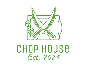 Chop - Chopping Board Knife logo design