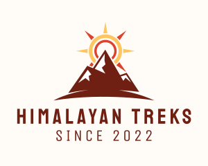 Sunset Mountain Hiking  logo design