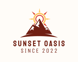 Sunset Mountain Hiking  logo design