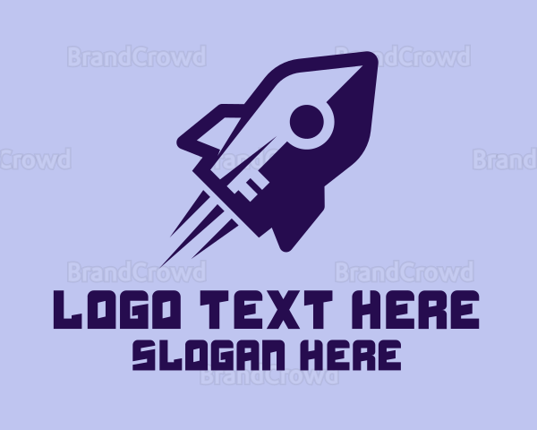 Purple Rocket Ship Logo