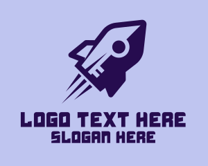 Space - Purple Rocket Ship logo design
