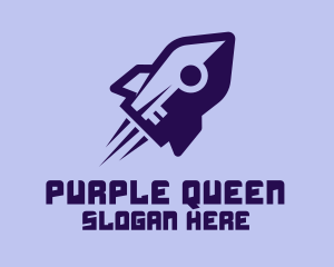 Purple Rocket Ship  logo design