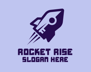 Purple Rocket Ship  logo design