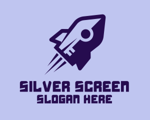 Space Vehicle - Purple Rocket Ship logo design