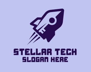 Science Fiction - Purple Rocket Ship logo design