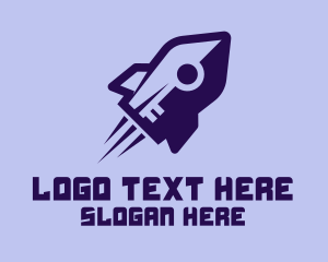 Purple Rocket Ship  Logo