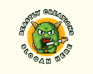 Monster - Cartoon Monster Guitar logo design