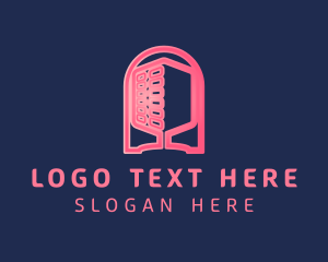 Vlog - Pink Neon Microphone logo design