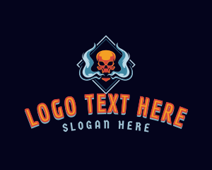 Scary - Skull Smoke Vaping logo design