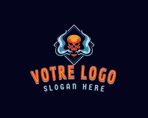 Skeleton - Skull Smoke Vaping logo design
