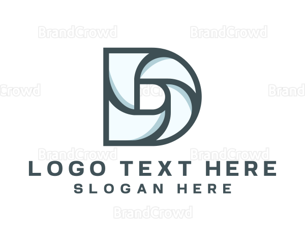 Photography Swirl Vortex Letter D Logo