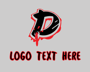 Splatter - Splatter Graffiti Letter D logo design