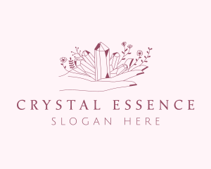 Flower Hand Crystals  logo design