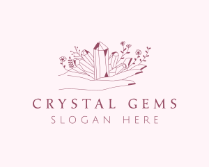 Flower Hand Crystals  logo design