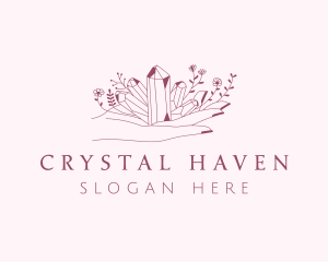 Crystals - Flower Hand Crystals logo design