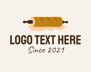 Pastry Cook - Rolling Pin Bread logo design