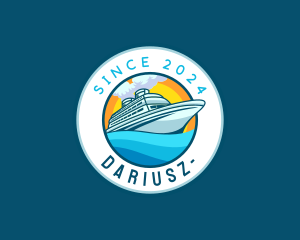 Cruise Ship Travel Tour Logo