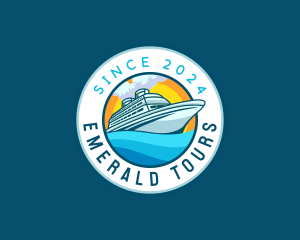 Cruise Ship Travel Tour Destination logo design