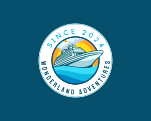 Cruise Ship Travel Tour Destination logo design