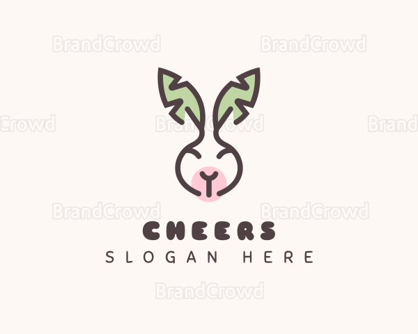 Bunny Head Leaves Logo