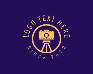 Camera - Photography Film Camera Tripod logo design