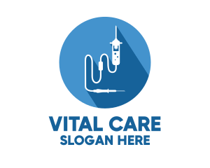 Medical Intravenous Injection Syringe logo design