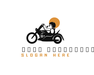Mascot - Dog Motorcycle Rider logo design