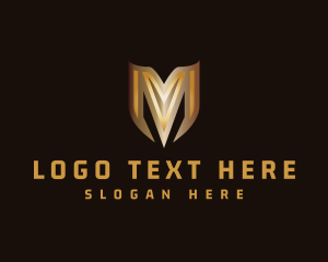 Heraldry - Generic Elegant Shield Letter M logo design