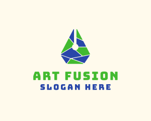 Artistic Pen Mosaic logo design