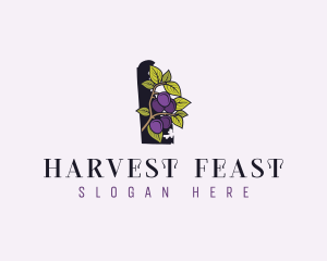 Delaware Plum Fruit logo design