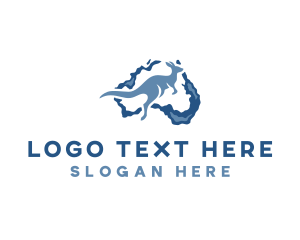 Map - Country Wild Kangaroo logo design