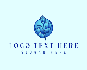 Glam - Crystal Leaf Plant logo design