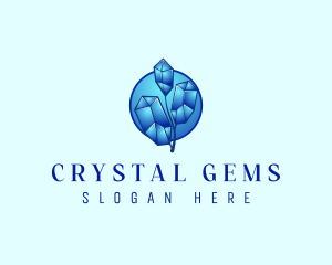 Crystal Leaf Plant logo design